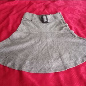 Joe Benbasset 1 High Waist Fuffle Flare Herringbone Sequin Wool Blend Zip Skirt